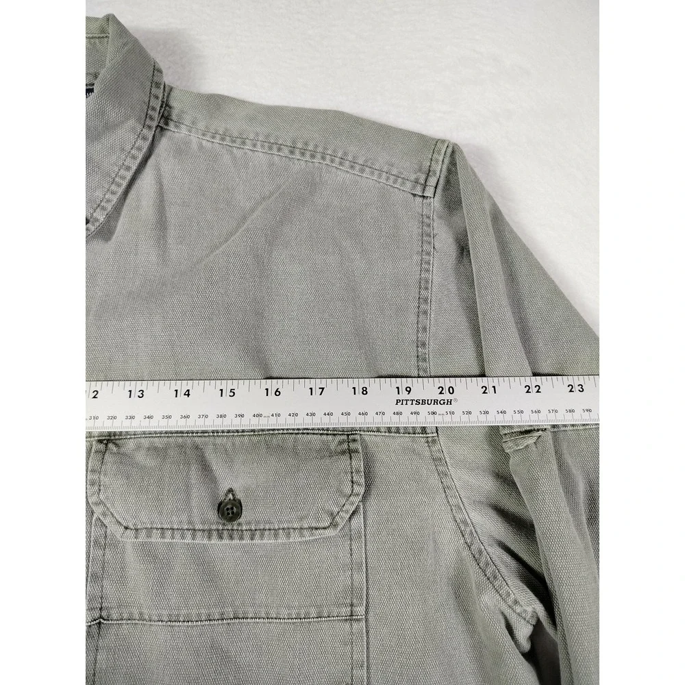Faded Glory Shirt Mens Large Green Canvas Lumberjack Utility Workwear‎ Outdoors